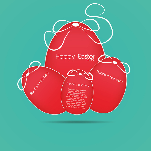 Red easter eggs - Vector, afbeelding