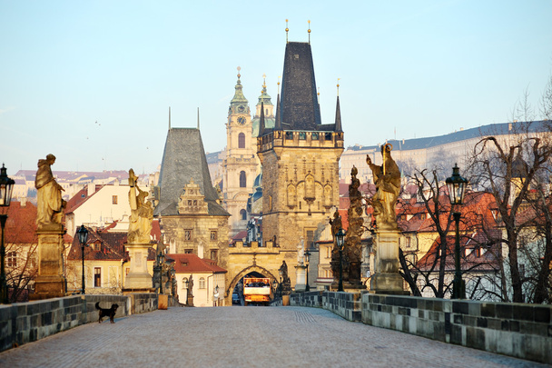 Карлов мост и Малая городская башня, Прага
 - Фото, изображение