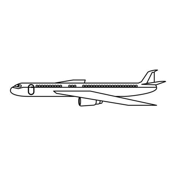 Αεροπορικής εταιρείας Jet αεροπλάνο μαύρο και άσπρο - Διάνυσμα, εικόνα