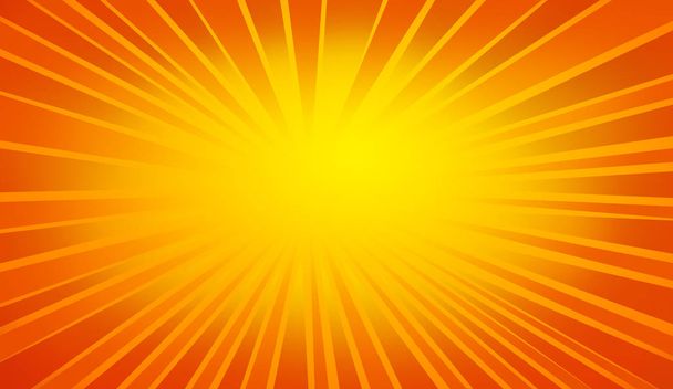 Bright sun rays yellow and orange striped background  - Photo, Image