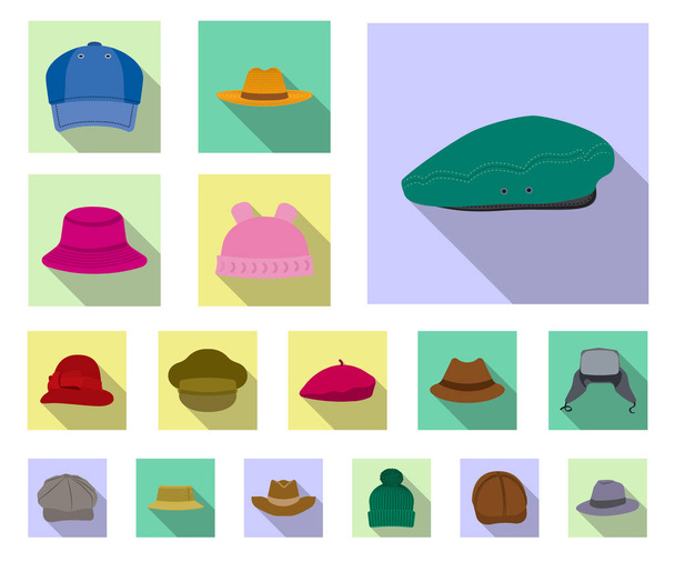Isolated object of kid and baby logo. Collection of kid and beanie stock symbol for web. - Διάνυσμα, εικόνα