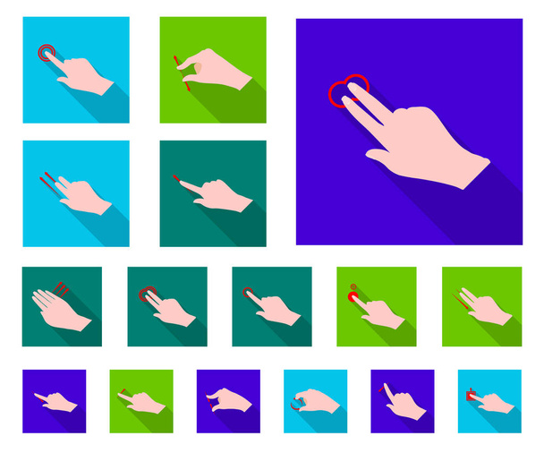 Vektorová design ikony touchscreen a ruku. Sbírka dotykový displej a touch vektorové ikony pro stock. - Vektor, obrázek