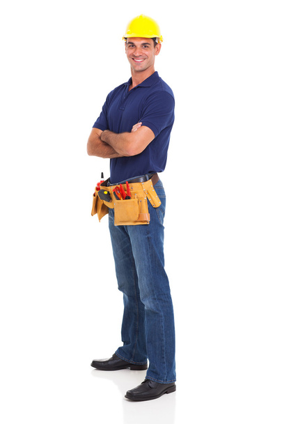 portrait of happy handyman - Фото, зображення
