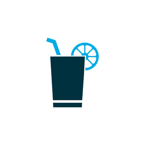 Cocktail com ícone de limão símbolo colorido. Elemento de limonada isolada de qualidade premium em estilo moderno
. - Foto, Imagem