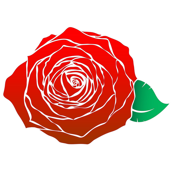κόκκινο τριαντάφυλλο κεφάλι - Διάνυσμα, εικόνα