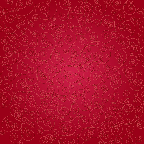 Red scroll background - Vector, Image