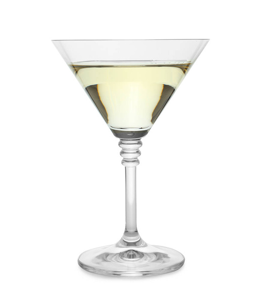 Glass of tasty martini on white background - Foto, afbeelding
