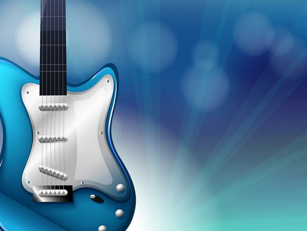 A stationery with a blue electric guitar - Vector, Image