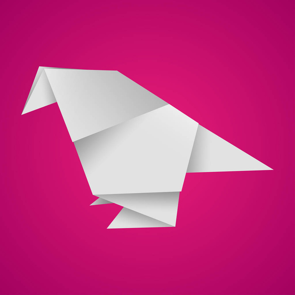 Origami bird. Vector illustration of a paper bird. - Vector, Imagen