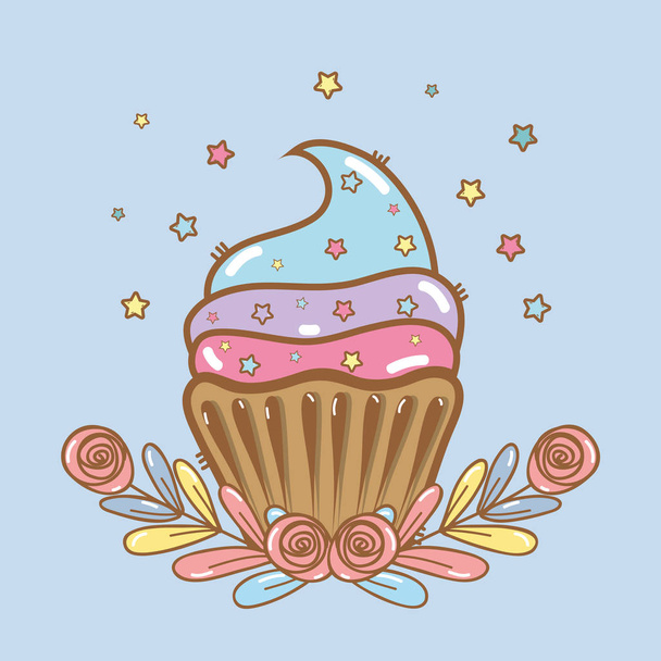 birthday, party, unicorn, birthday party elements cartoons vector illustration graphic design - Vector, afbeelding