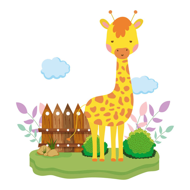 Projektowanie ilustracji wektor znaków ładny i mały żyrafa - Wektor, obraz