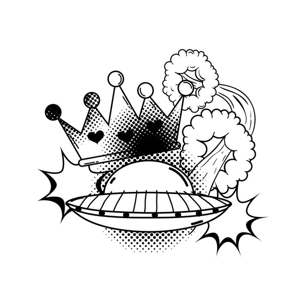 královna koruny pop art styl vektorové ilustrace design - Vektor, obrázek