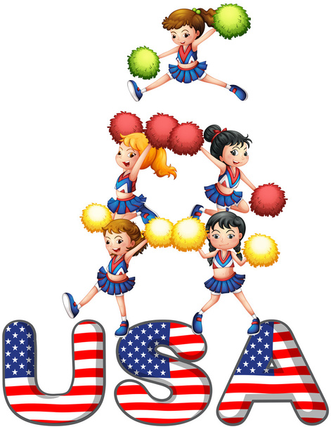 The USA cheering squad - Vector, Image