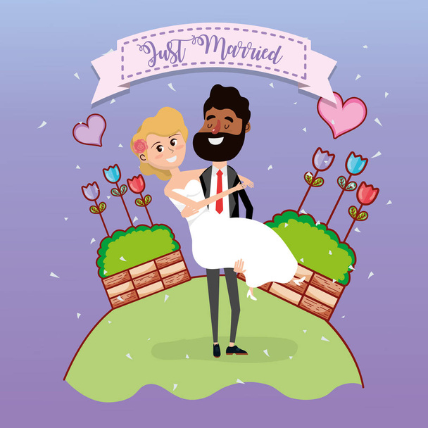 απλά Έγγαμος γάμου ζευγάρι κάρτα σχεδιασμό διανυσματικά εικονογράφηση Γραφιστικής - Διάνυσμα, εικόνα