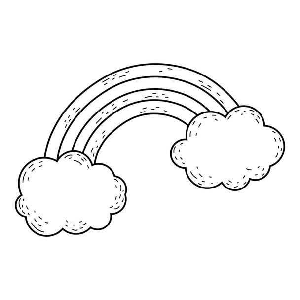 мила веселка з хмарами Векторний дизайн ілюстрації
 - Вектор, зображення