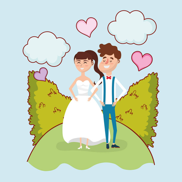 appena sposati matrimonio coppia carta disegno vettore illustrazione grafica design
 - Vettoriali, immagini