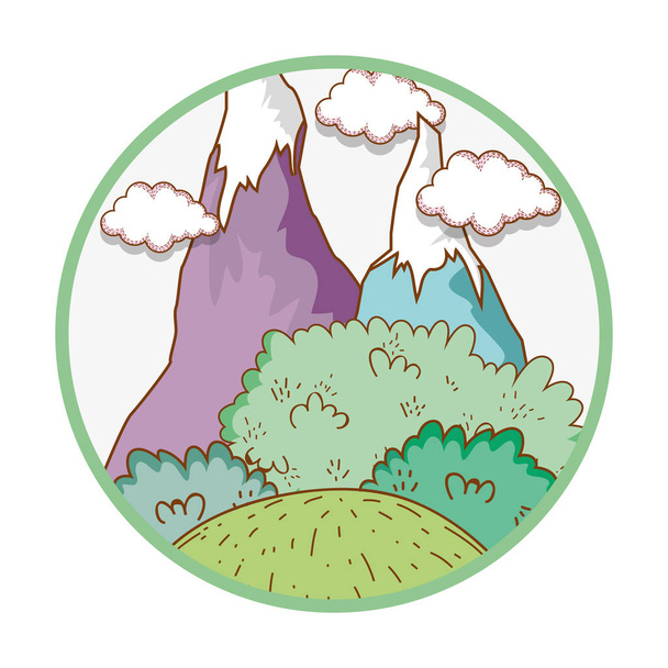 paisaje de la naturaleza con montañas paisaje vector ilustración diseño gráfico
 - Vector, imagen