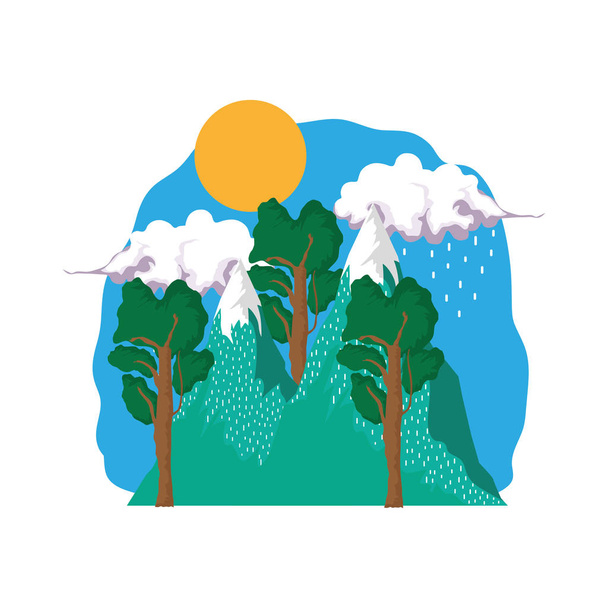 Dobrodružství Krajina s snow mountain vektorové ilustrace designem - Vektor, obrázek