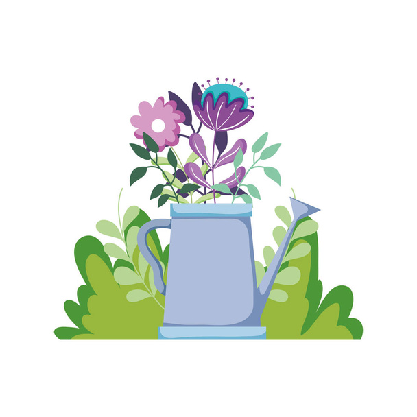 cute sprinkler of garden with floral decoration vector illustration design - Vecteur, image