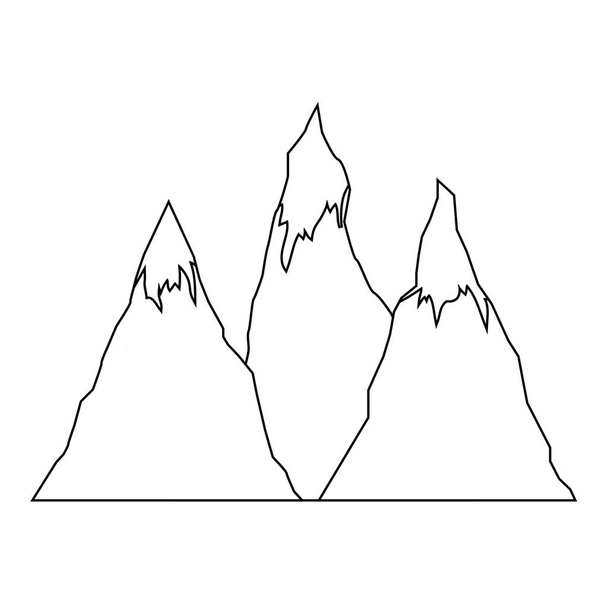 adventure landscape with snow mountain vector illustration design - Vector, Image