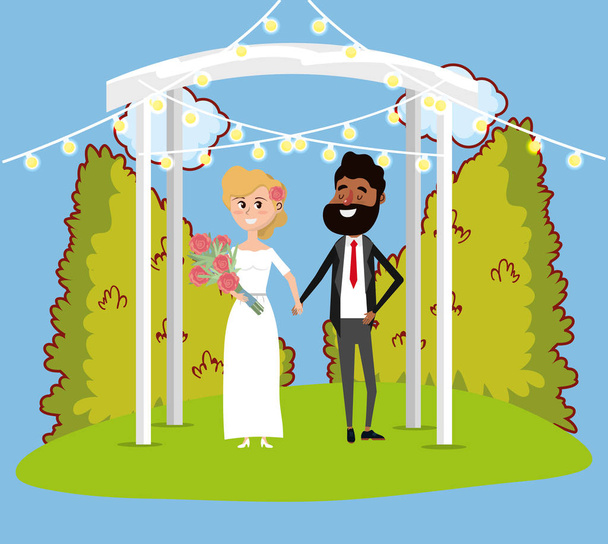 απλά Έγγαμος γάμου ζευγάρι κάρτα σχεδιασμό διανυσματικά εικονογράφηση Γραφιστικής - Διάνυσμα, εικόνα