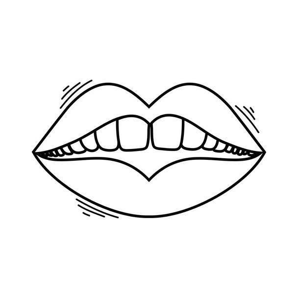 mulher boca pop arte estilo vetor ilustração design
 - Vetor, Imagem