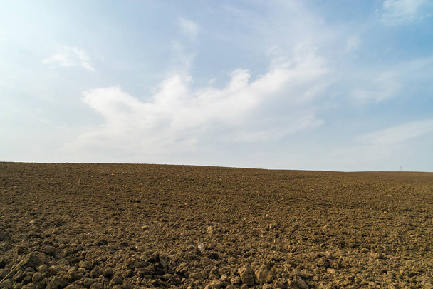 Dirt field ready for spring planting. - Foto, Bild
