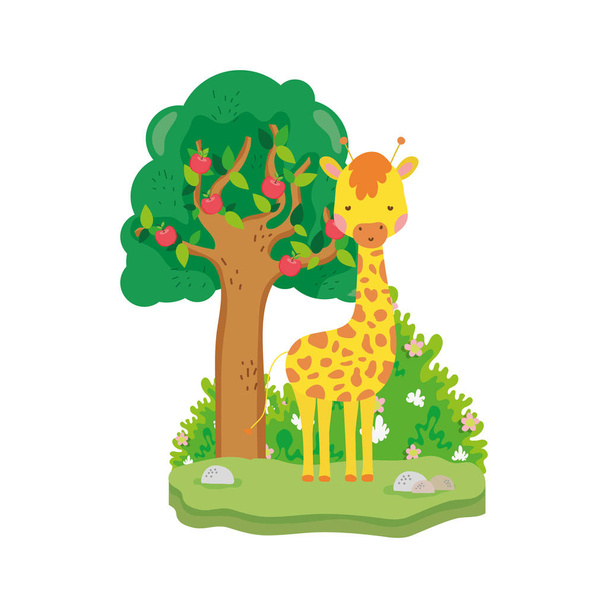 cute and little giraffe character vector illustration design - Vector, Imagen