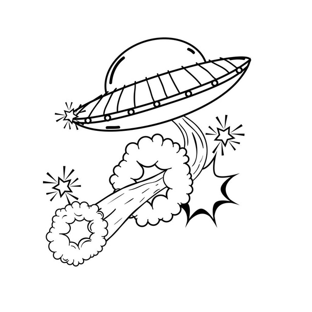 ufo voler avec design vectoriel d'illustration de style pop art
 - Vecteur, image