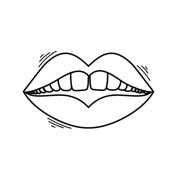 σχεδιασμό εικονογράφηση διάνυσμα στυλ pop art στόμα γυναίκα - Διάνυσμα, εικόνα