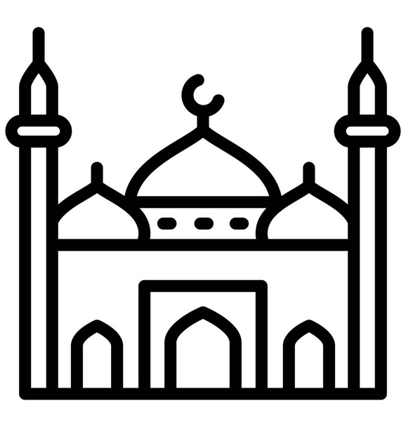 Gebouw, islamitische bouwen geïsoleerde Vector Icon die kan gemakkelijk bewerken of gewijzigd. - Vector, afbeelding