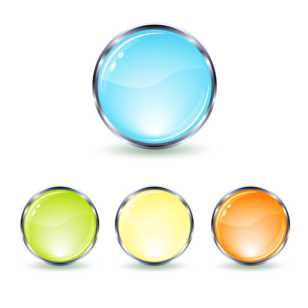 Set glass button - Vector, Image