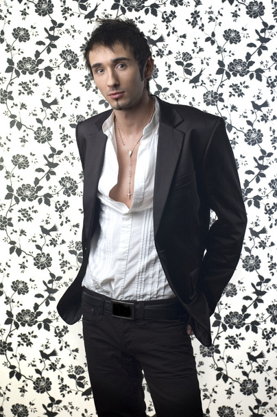 Young man in black suit - Photo, image
