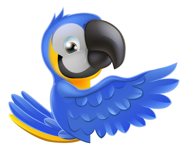Cute blue and yellow parrot - Vektor, kép
