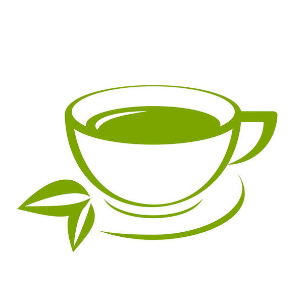 Vector icon of green tea cup - Vector, Imagen