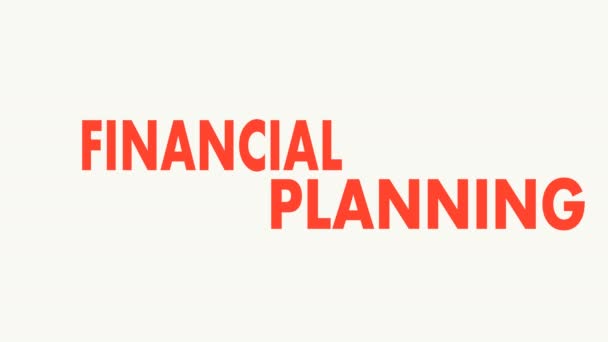 Planejamento financeiro, conceito de nuvem de palavras em fundo branco. Ilustração - Filmagem, Vídeo