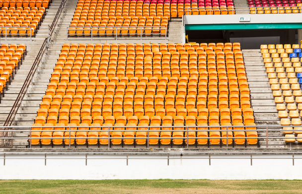 Rows of empty plastic stadium seats - Photo, Image