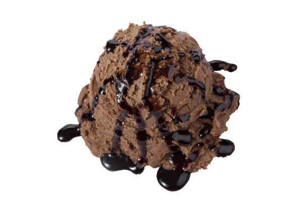 feltöltési szirup, csokoládé fagylalt gombóc - Fotó, kép