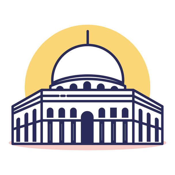 Al Aqsa Icono - Viajes y Destino con Estilo Esquema
 - Vector, Imagen