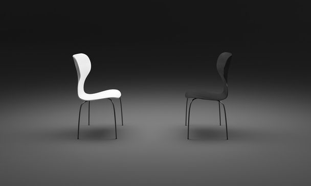 stylové černé a bílé židle - Fotografie, Obrázek