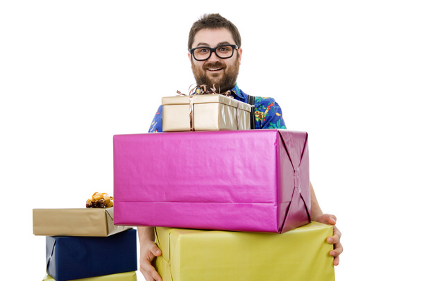 aptal satıcısıyla mutlu: kutu - Fotoğraf, Görsel