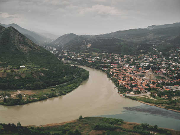 View of Mtskheta from Jvari Monastary, Georgia - Photo, image