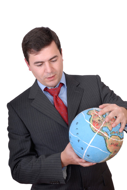 Business man holding a globe - Photo, image