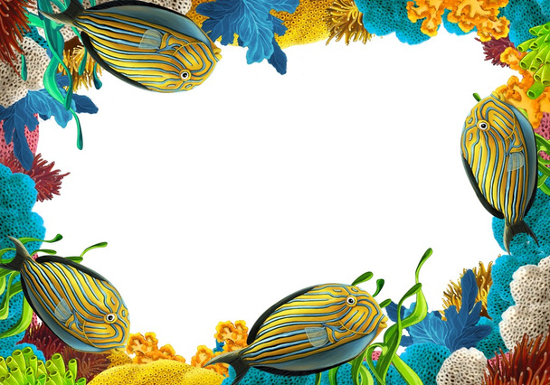 The coral reef - frame - border - illustration for the children - Photo, Image