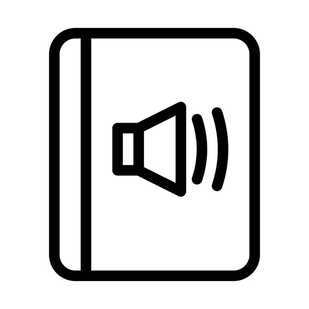 Изолированный значок аудиокниги, простая иллюстрация строки
 - Вектор,изображение