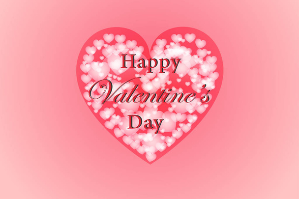 Pink happy Valentine's Day card banner template. - Vector, Image