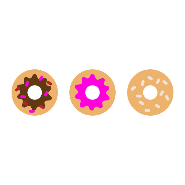 Donuts flat icon, vector sign, colorful pictogram isolated on white. Symbol, logo illustration. Flat style design - Vector, afbeelding