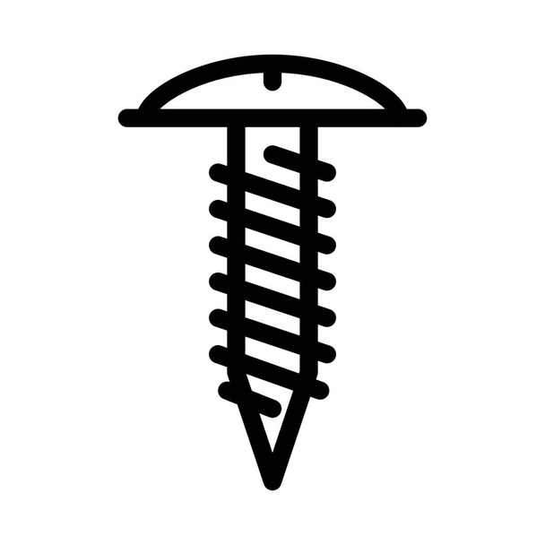 Šroub stavební nástroje ikona izolované na bílém  - Vektor, obrázek