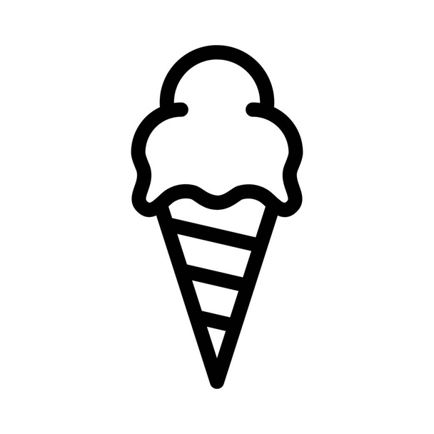 アイスクリームコーンアイコンベクトルイラスト - ベクター画像