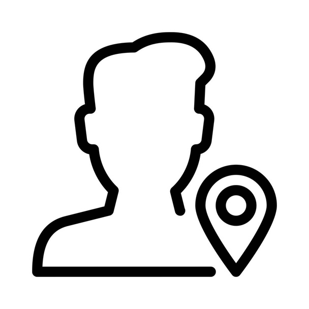 User Place icon, simple line illustration - Vector, Image
